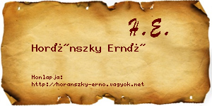 Horánszky Ernő névjegykártya