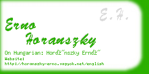 erno horanszky business card